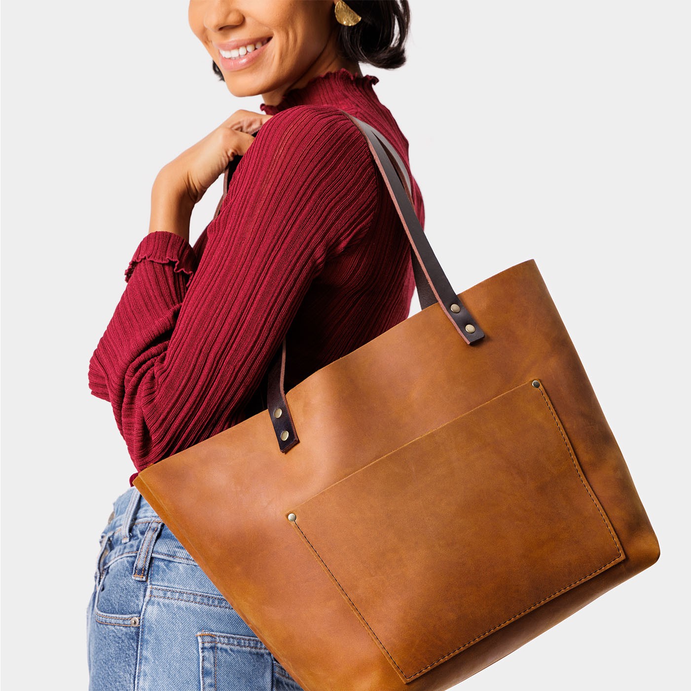 Leather Tote Bag - Image 59