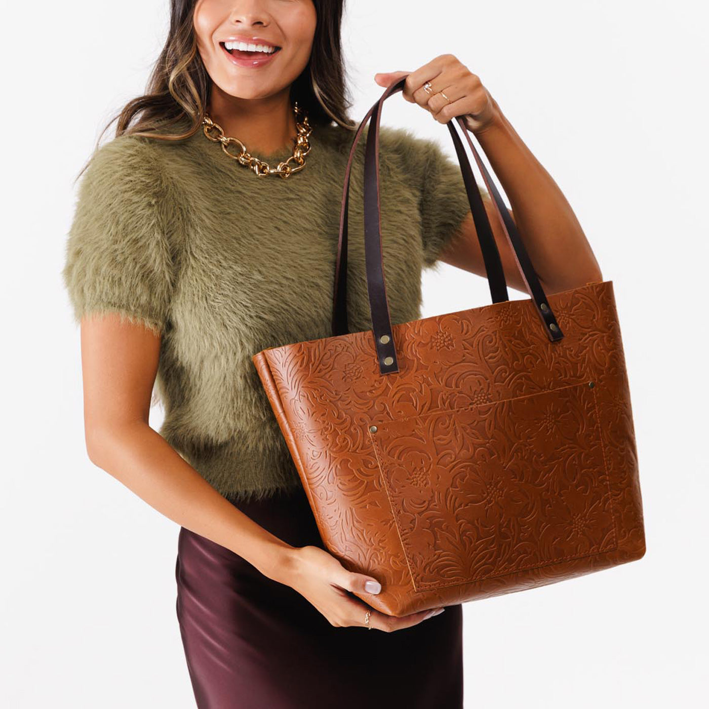 Leather Tote Bag - Image 80