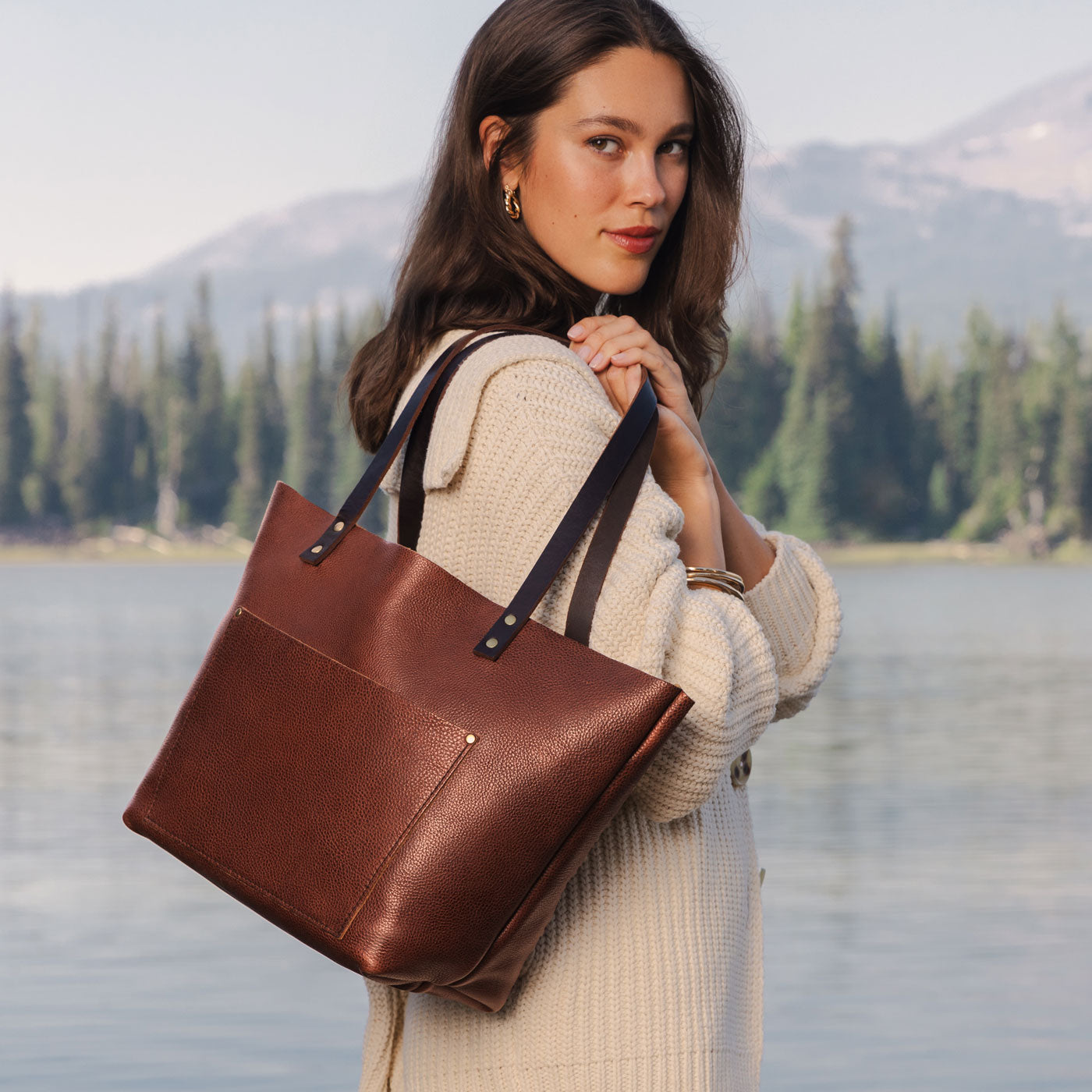 Leather Tote Bag - Image 208