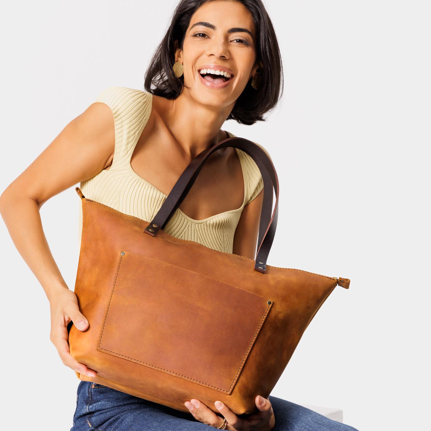 'Almost Perfect' Leather Tote Bag - Image 184