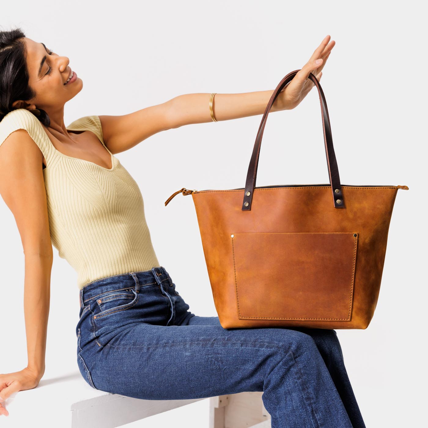 Leather Tote Bag - Image 177