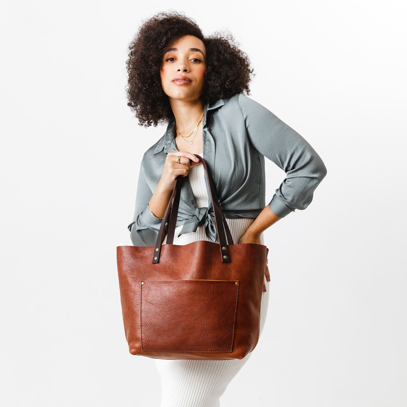 Leather Tote Bag - Image 54